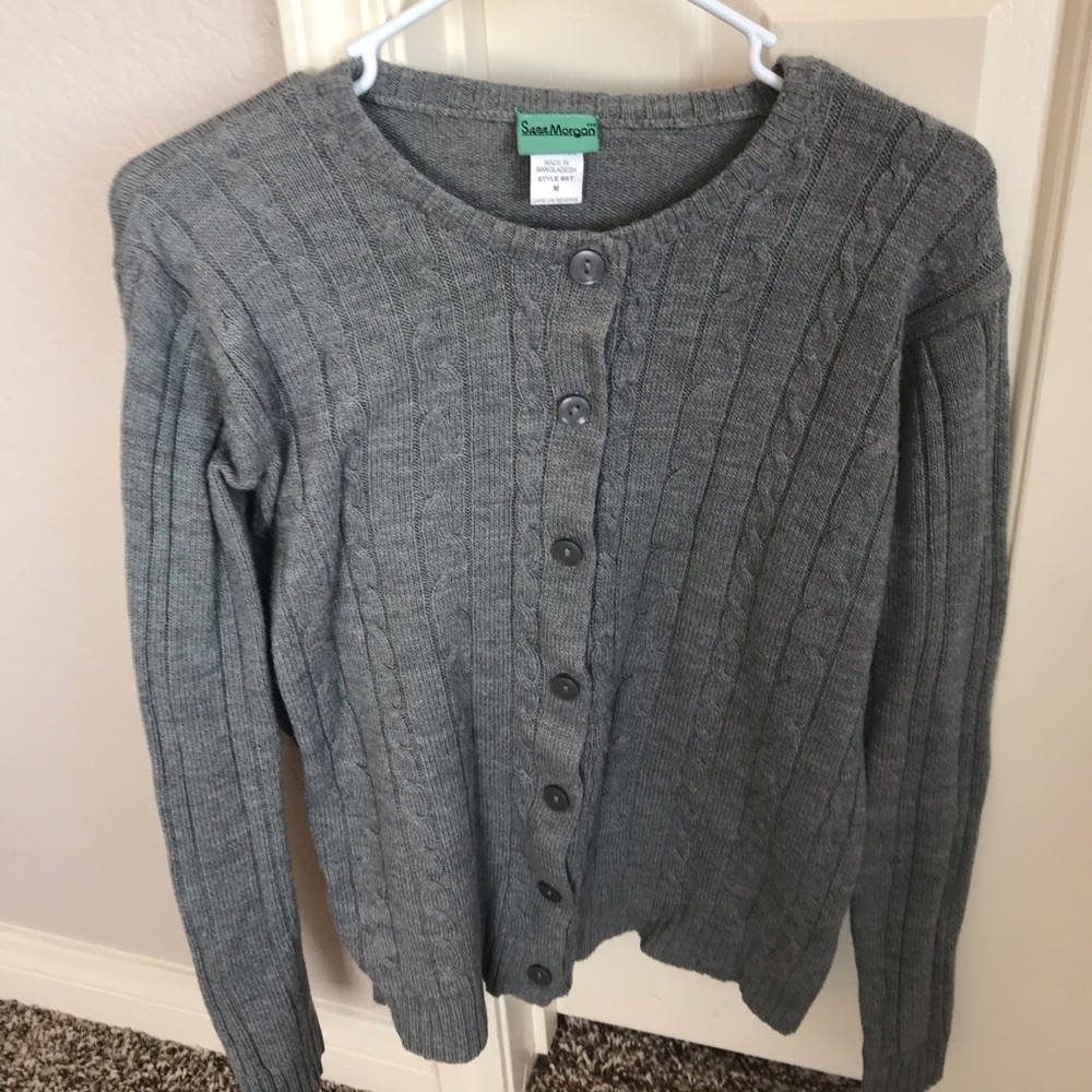 Grey knit cardigan